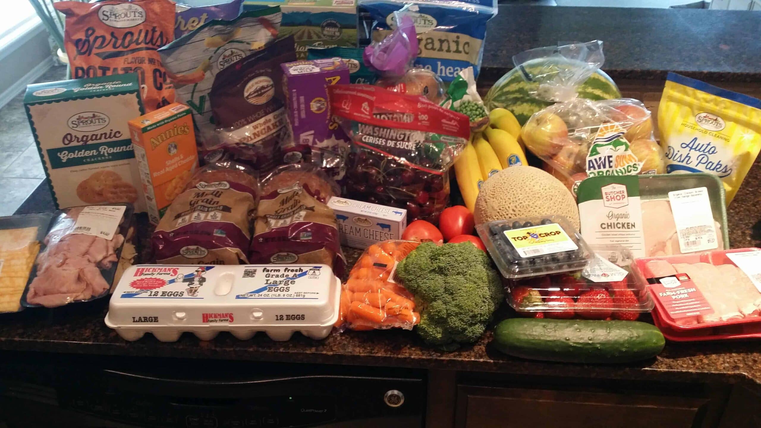 grocery haul and meal plan for family of four