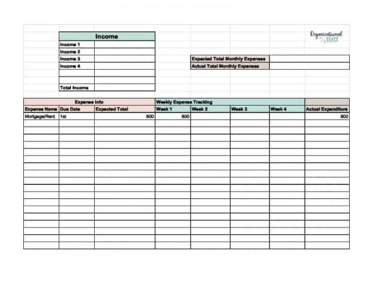 The Easiest Way To Make A Monthly Budget - Organizational Toast