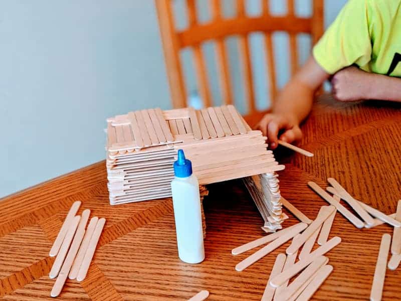 Popsicle Stick House - Indoor Activities for Kids