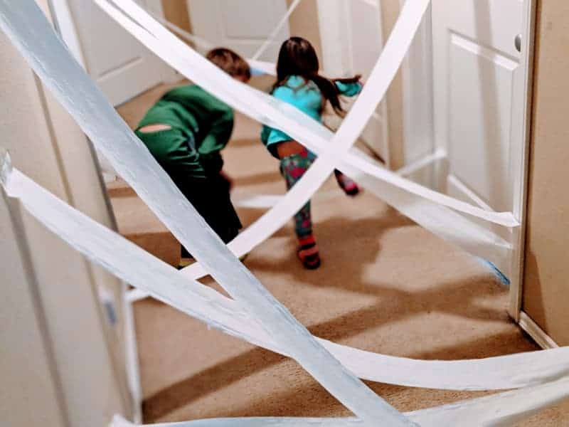 DIY Indoor Laser maze for kids