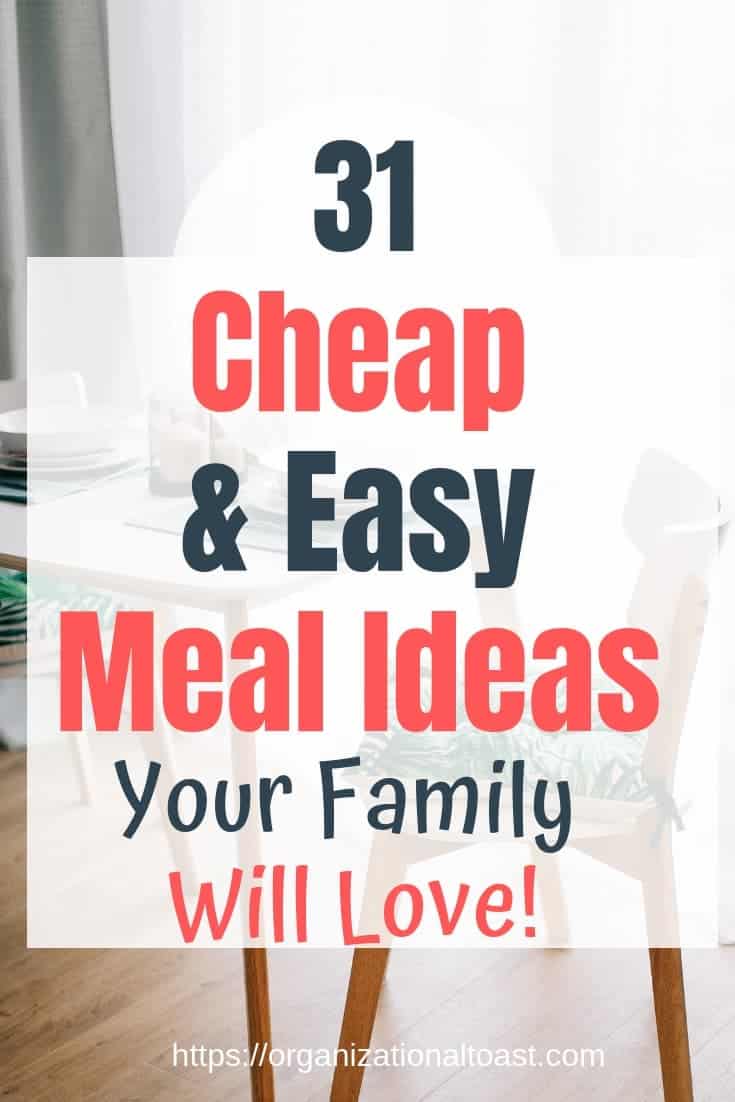 These cheap meal ideas that are kid friendly are good for your budget and your health! These easy dinner recipes are perfect for when you are low on cash. Each recipe is under $10! #cheapmeals #budgetrecipes