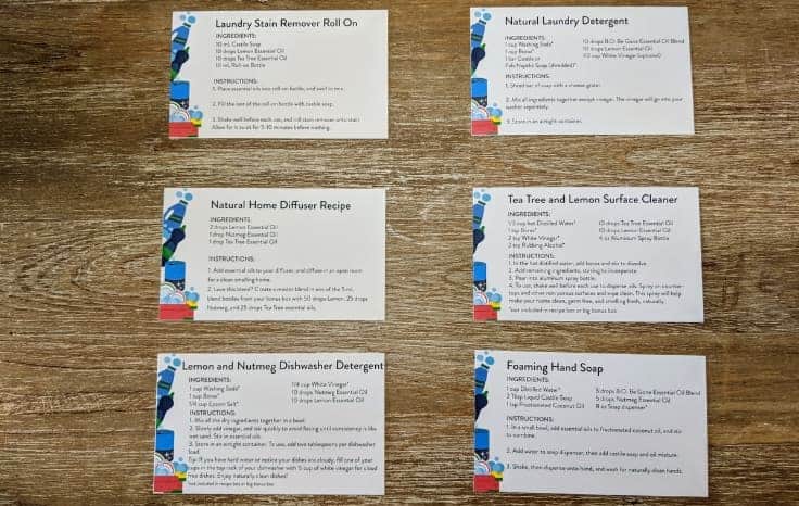 Simply Earth Recipe Cards Lined Up