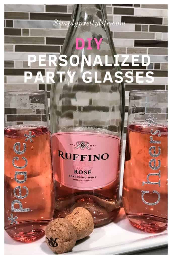 DIY  holiday personalized party glasses