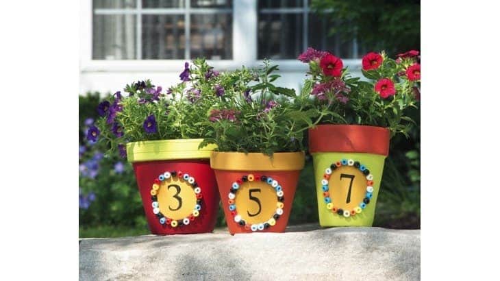 painted garden flower pots