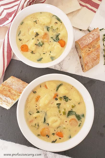 creamy gnocchi vegetarian soup