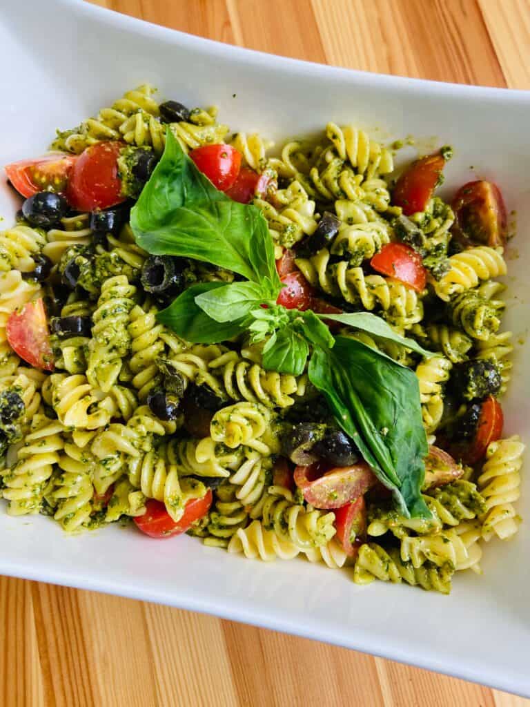 vegan pesto pasta salad